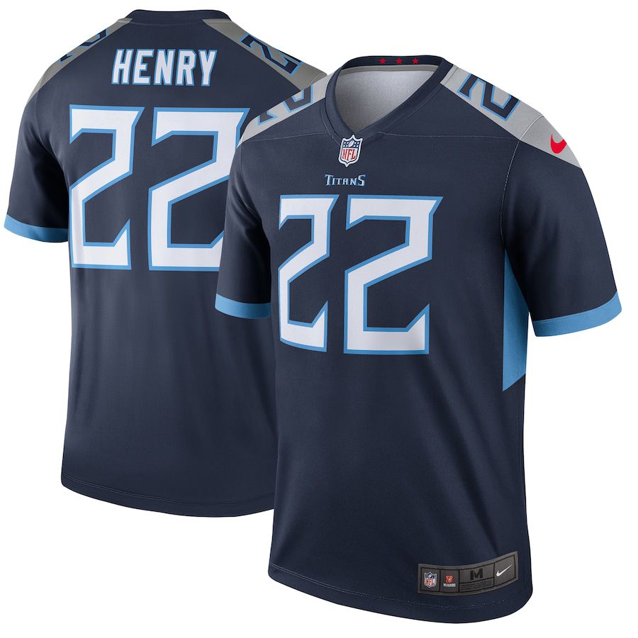 Men Tennessee Titans 22 Derrick Henry Nike Navy New Legend NFL Jersey